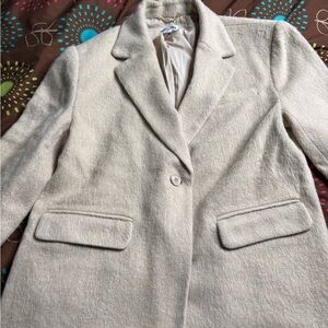 Wilsons Leather Cream Single-Button Blazer Coat